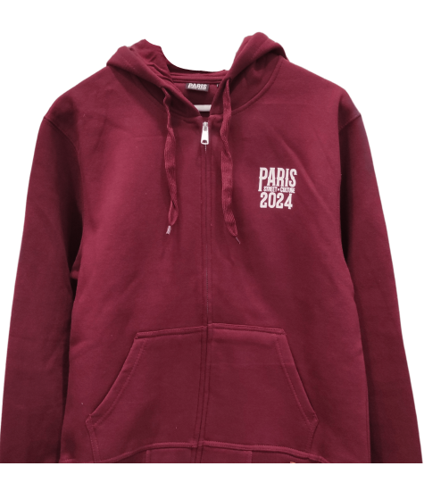 PARIS STREET CULTURE - SWEAT ZIP - DARK RED