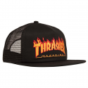 THRASHER CAP FLAME EMB MESH BLACK