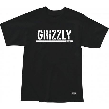 GRIZZLY T-SHIRT STAMP SS BLACK WHITE